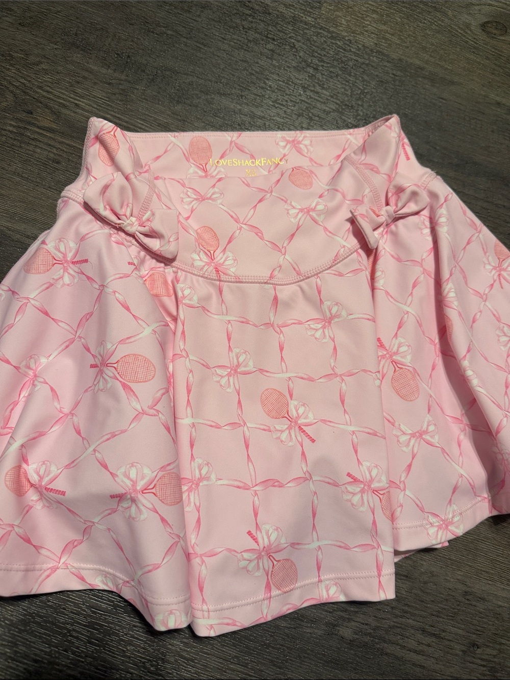 LoveShackFancy Light Pink Bow-Accent Skirt